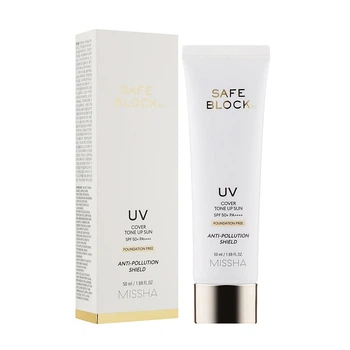 Сонцезахисний крем MISSHA SAFE_BLOCK_RX_COVER_TONE_UP_SUN_SPF50+PA++++_[FOUNDATION_FREE] 50мол