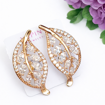 Серьги Xuping Jewelry длина 2.6см ширина 1.3см медицинское золото позолота 18К с1664