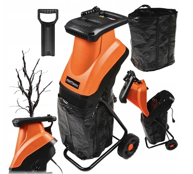 Садовый измельчитель веток с двойными ножами3000W Kraft&Dele KD5211 электрический для веток до 45 мм.