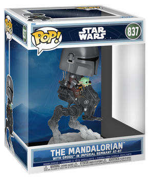 Фігурка Funko Pop! Star Wars: Rides Deluxe The Mandalorian with Grogu in Imperial Remnant AT-RT 90812 17.5 см (889698908122)