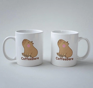 Кружка на подарок с принтом "CoffeeBara" 330 мл Белая