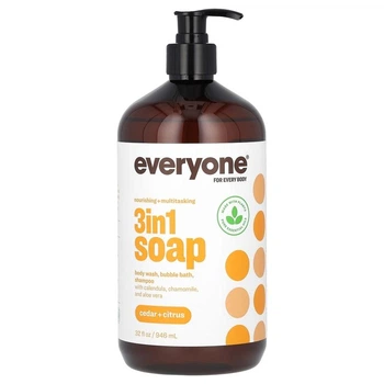 Піна, шампунь, гель для душу, 3 в 1, Everyone Soap for Every Body, EO Products, кедр та цитрус, 946 мл