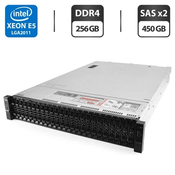 Сервер Dell PowerEdge R730xd 24SFF 2U Rack / 2x Intel Xeon E5-2690 v4 (14 (28) ядер по 2.6 - 3.5 GHz) / 256 GB DDR4 / 2x 450 GB SAS / Matrox G200eR2 / 2x 750W б/у