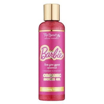 Гель для душа органический с клубникой и витамином Е с шиммером Top Beauty Barbie Organic Shower Gel 200 мл
