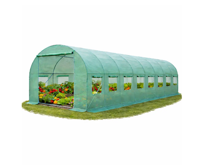Теплица садовая 24 м² (8×3×2 м) с окнами, армированная пленка UV-4