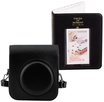 Набір instax 12 mini фотоальбом (64 кадри) та чохол Fujifilm INSTAX Mini Black чорний для фотокамери миттєвого друку Mini 12/11