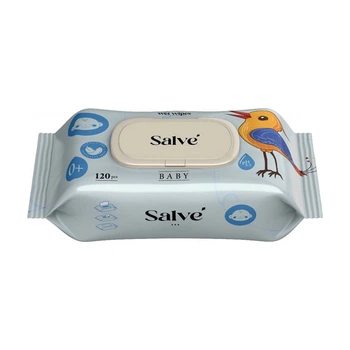 Влажные салфетки Salve для детей синие 120 шт