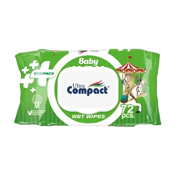 Влажные салфетки Ultra Compact для детей с клапаном Ecopack 72 шт