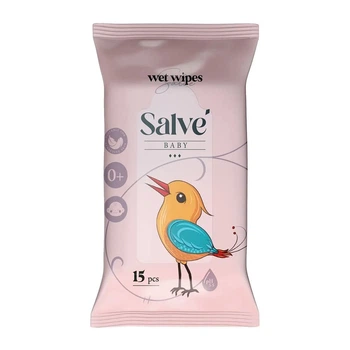Влажные салфетки Salve для детей розовые 15 шт