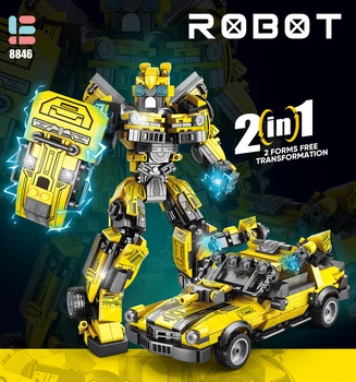 Конструктор Трансформер Бамблбі, Bumblebee – 2 в 1, 617 деталей (жовтий спорткар)