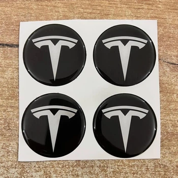 Наклейки для колпачков на диски Tesla 50 мм