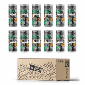 Упаковка пива Underwood Brewery CAPITAL DIPA світле нефільтроване 8.0% 0.33 л х 12 шт