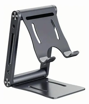Подставка для телефона Metal Grey универсальная с регулировкой высоты и угла наклона для смартфонов и планшетов
