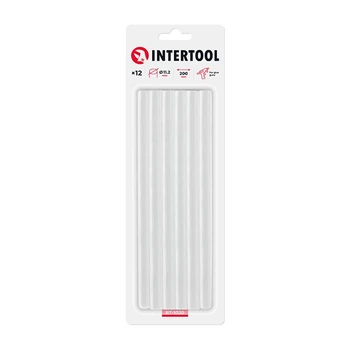 Комплект клейових стрижнів прозорих, 11,2×200 мм, 12 шт. INTERTOOL RT-1020
