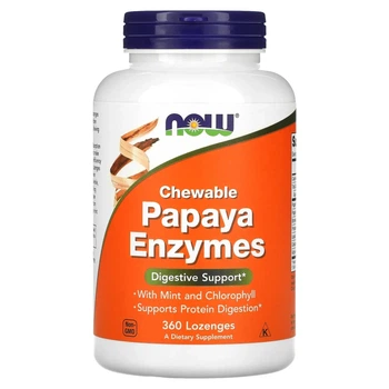Жувальні пастилки з ферментами папаї NOW Foods (Papaya Enzyme) 360 пастилок (NOW-02972)