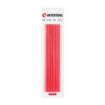 Комплект клеевых стержней красных, 7,4×200 мм, 12 шт. INTERTOOL RT-1044