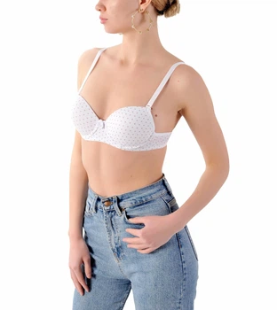 Бюстгалтер c Push up білий в зірки 80В