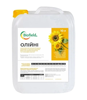 Микроудобрение гумат калия Олийные для подсолнуха Biofield 10 л