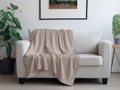 Плед Biltex Flannel бежево‑серый Shadow Gray Двуспальный 180х200 см (4820298414404)