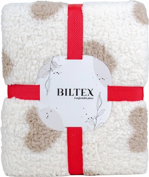 Плед Biltex Sherpa молочный с принтом Tiny Love Полуторный 150х200 см (4820298414244)