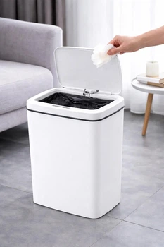 Відро для сміття сенсорне Smart Trash Can 10 л біле з датчиком наближення (J1302/2)