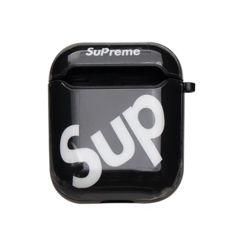 Футляр для Наушников Airpods 1/2 Glossy Brand Sup Black