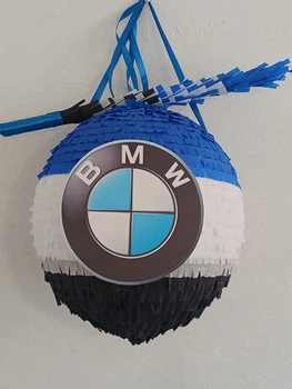 Піньята BMW, чорно-біла-голуба, куля обхват 120см + палиця