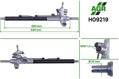 Рулевая рейка с ГУР, новая, HONDA ACCORD 03-08 USA, AGR (HO9219)