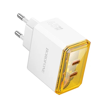 Мережевий зарядний пристрій Borofone BAS33A 2USB-C PD/QC45W Білий