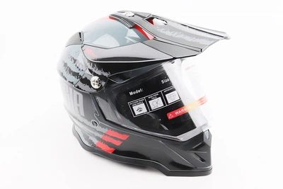 Шлем кроссовый/эндуро/ATV BLD-819-7, M (57-58 см) BLD, черно-серо-красный