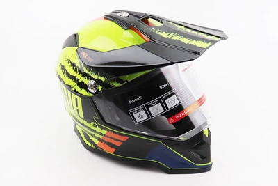 Кроссовый шлем для мото/эндуро/ATV BLD-819-7 S (55-56 см), чёрный/жёлто-оранжевый