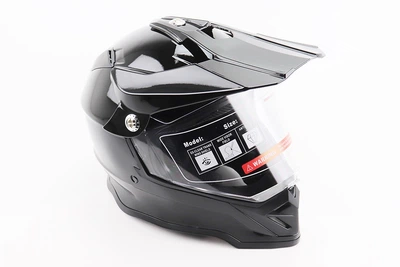 Шлем кроссовый для мотоцикла/эндуро/ATV BLD-819-7 S (55-56 см), черный глянец
