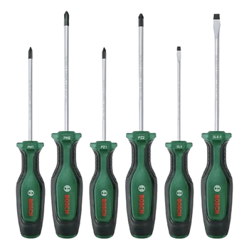 Набор отверток Bosch PH/PZ/SL прочный стержень Зеленый (1600A02BX7)