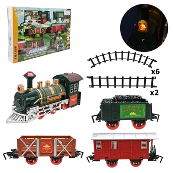 Железная дорога "Star Toys" Train set Continental express паровоз с 3 вагонами со звуком и светом 1229