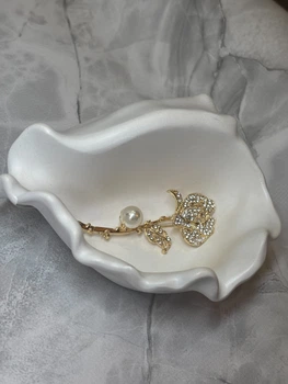Брошка Mirshine Rose Pearl/Gold
