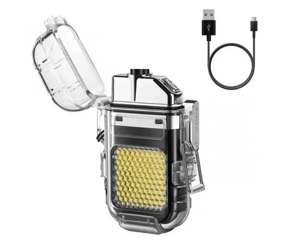 Спіральна електроімпульсна запальничка Flashlight 9258 USB запальничка з ліхтариком