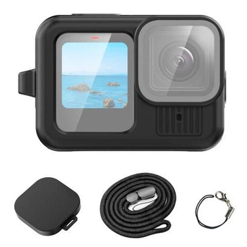 Защитный силиконовый чехол Puluz PU948B для экшн-камеры GoPro HERO13 Black с ремешком на запястье и крышкой объектива