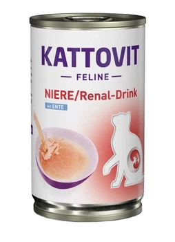 Лечебный напиток Kattovit Veterinary Renal для котов с заболеваниями почек с уткой 135 мл