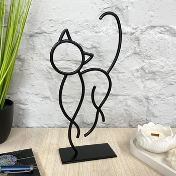 Металлическая статуэтка «Кот» для дома и офиса. (statuetka-kit)