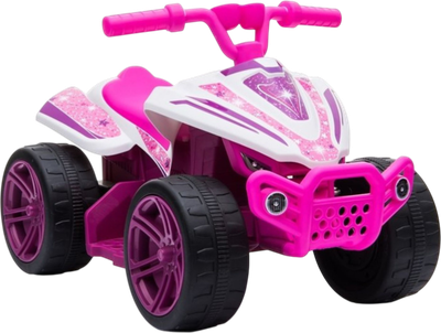 Квадроцикл електричний для дітей LEAN Toys TR1805 Біло-рожевий (5908275993209)