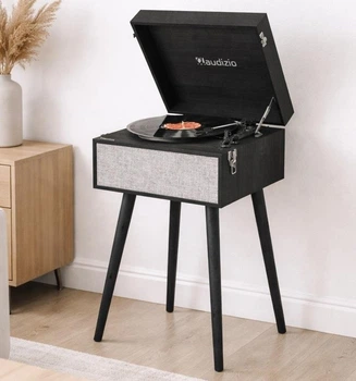 Вініловий програвач Audizio Fremont Black з Bluetooth IN/OUT з ніжками, вбудовані динаміки
