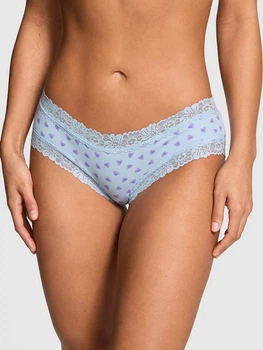 Жіночі трусики Victoria's Secret (297996785516) PINK WinkTM Lace-Trim Cheeky XL блакитні