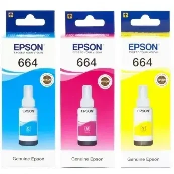Оригінальне чорнило EPSON 664 для струменевих принтерів EPSON (SET664C/M/Y)