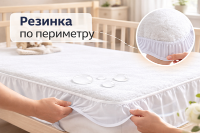 Наматрасник водонепроницаемый 180*200 с бортиком 30 см, защита матраса AquaStop