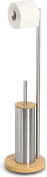 Стійка для туалетного паперу Zeller Orvo з щіткою для унітазу з бамбука та нержавіючої сталі (4003368189758)