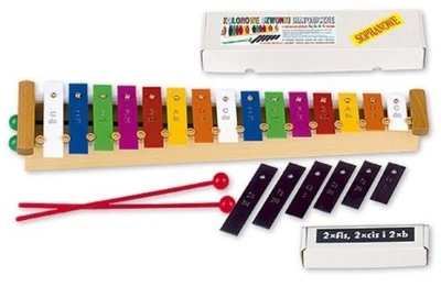 Ksylofon Marek Cymbałki kolorowe diatoniczne 15 tonowe, sopranowe (5905392000414)