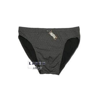 Черные мужские трусы брифы с мелким рисунком Fuko UB 8196 Natural Premium Cotton Briefs L