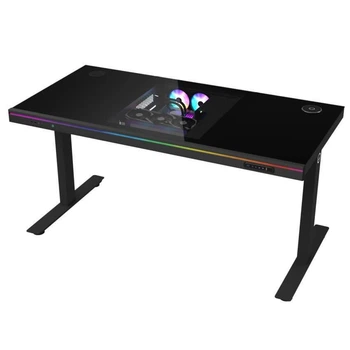 Геймерський ігровий стіл Lorgar DE90G Glass Black (LRG-DE90G)