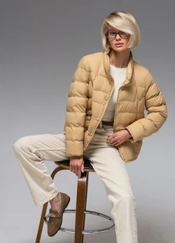 Жіноча демісезонна куртка ультралегка весна-осінь Viva Wear модель 6081 бежевий M 6081-2