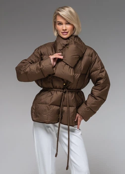 Демісезонна жіноча куртка ультралегка весна-осінь Viva Wear модель 283 коричневий S 283-1